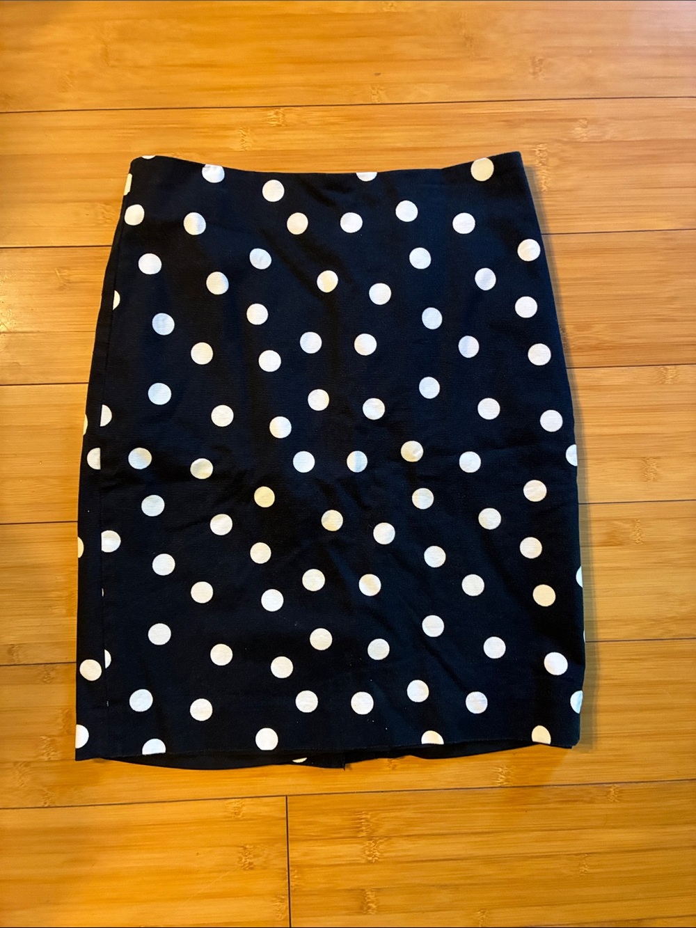 Ann Taylor Black Pencil Skirt with White Polka Dots